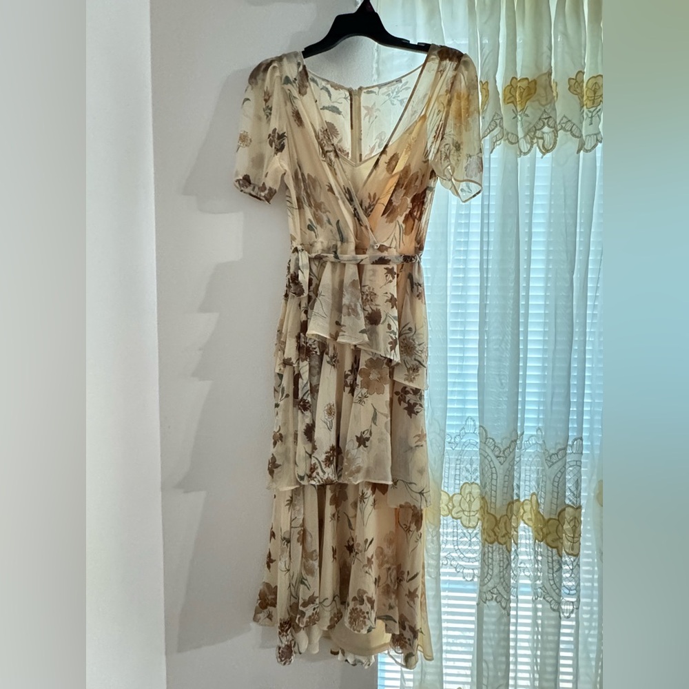 Calvin Klein Beige Floral Maxi Dress